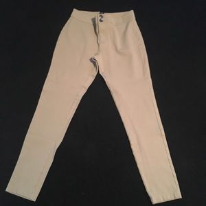 Tan fitted pants-jeggings